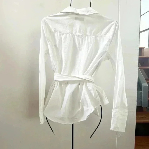 Scotch & soda white belted tie front blouse small - Picture 6 of 6